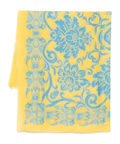 Etro Stole With Paisley Print In Yellow