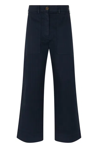 Etro Straight Cotton Pants With Relaxed Wide-leg Fit In Pattern