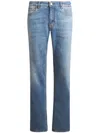Etro , Jeans With Embroidery, Man, Light Blue, Size 33 In Blue