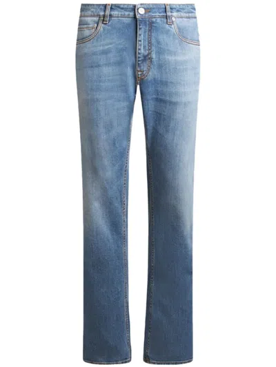 ETRO ETRO STRAIGHT DENIM JEANS WITH INTRICATE EMBROIDERY