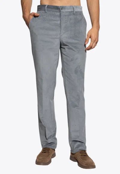 Etro Straight-leg Corduroy Pants In Gray