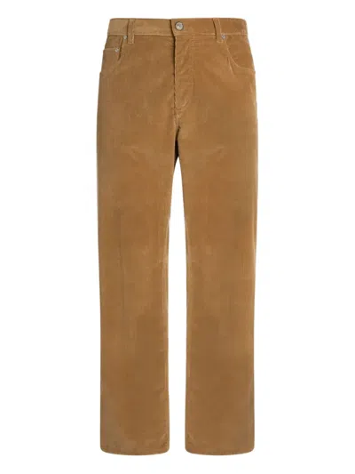 Etro Straight-leg Corduroy Trousers In Brown