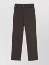 Etro Straight Trousers With Button Fly In Brown