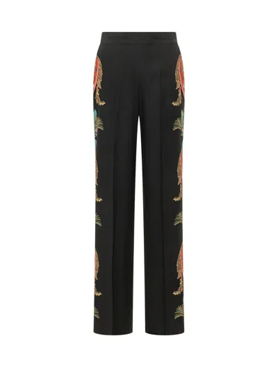 Etro Straight Leg Painted Trousers In Black