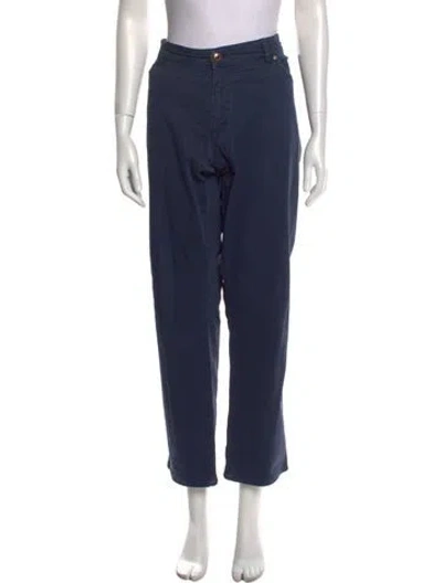Pre-owned Etro Straight Leg Pants In Blue