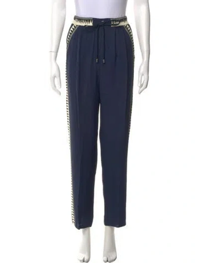 Pre-owned Etro Straight Leg Pants In Blue