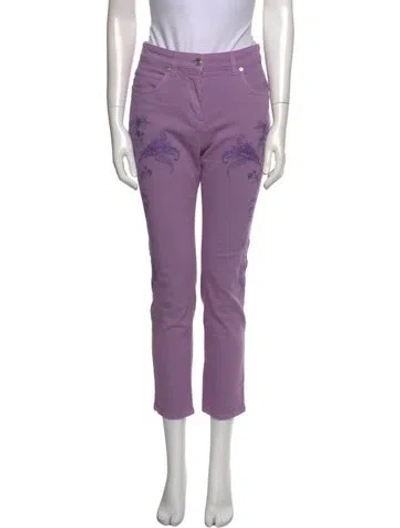 Pre-owned Etro Straight Leg Pants In Purple