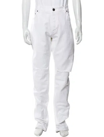 Pre-owned Etro Straight Leg Pants In White