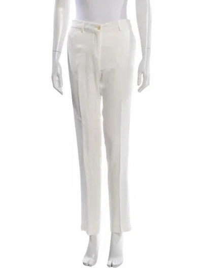 Pre-owned Etro Straight Leg Pants In White