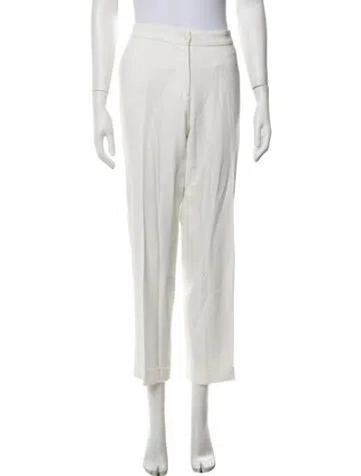 Pre-owned Etro Straight Leg Pants In White