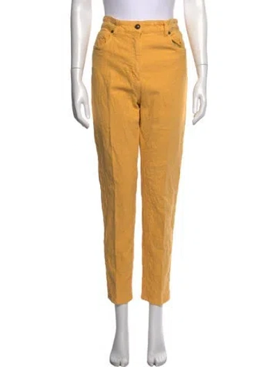 Pre-owned Etro Straight Leg Pants In Yellow