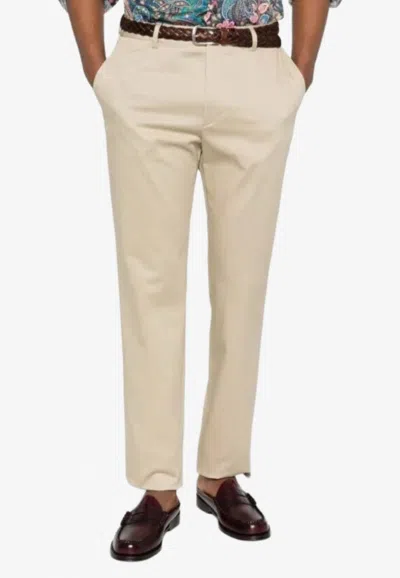 Etro Straight-leg Tailored Pants In Neutral