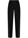 Etro Patterned Jacquard Pressed Crease Trousers In Black