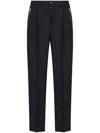 Etro Wool Blend Single Pleat Pants In Blue