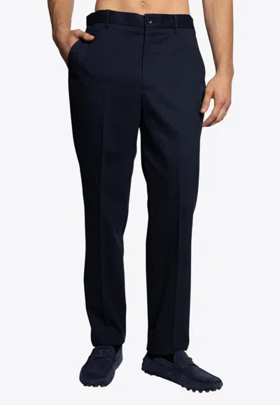 Etro Straight-leg Wool-blend Pants In Blue