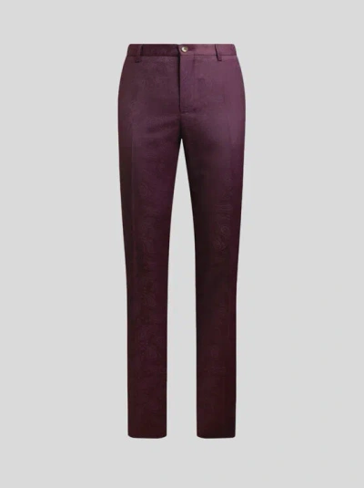 Etro Paisley Jacquard Trousers In Purple