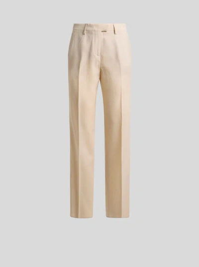 Etro Straight-leg Jacquard Trousers In Neutral