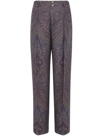 Etro Straight Trousers In Multi