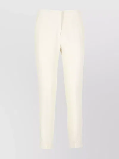 Etro Straight Trousers With Back Pocket And Turn-up In Neutral
