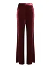 Etro Velvet Palazzo Trousers In Bordeaux