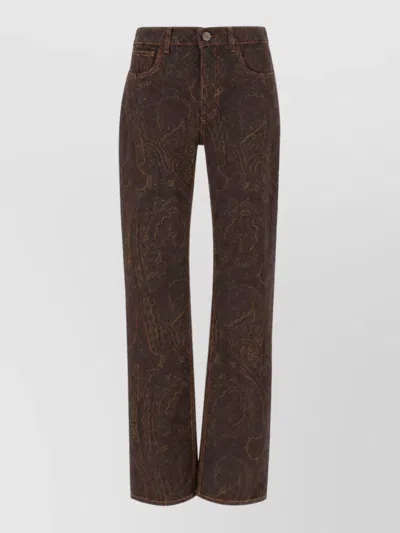 Etro Straight-leg Jeans In Brown
