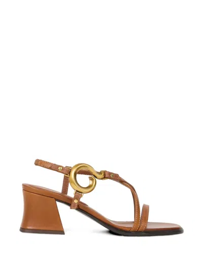 Etro Strappy Leather Heeled Sandals In Brown