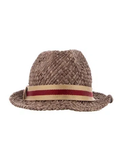 Pre-owned Etro Straw Fedora Hat In Neutrals