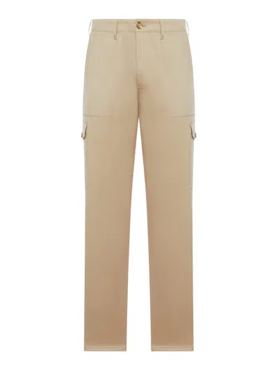 Etro Stretch Cotton Cargo Pants In Brown