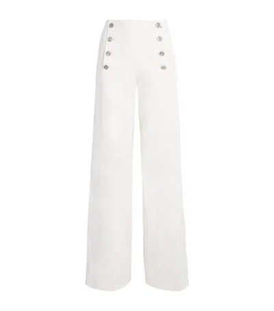 Etro Stretch-cotton Jacquard Trousers In White