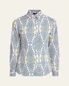 Etro Stretch Cotton Paisley Button-front Shirt In Print On White Base