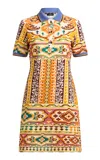 Etro Stretch-cotton Polo Mini Dress In Multi