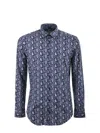 Etro Paisley Pattern Long-sleeved Shirt In Blue