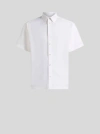 Etro Stretch Cotton Shirt With Octopus In White