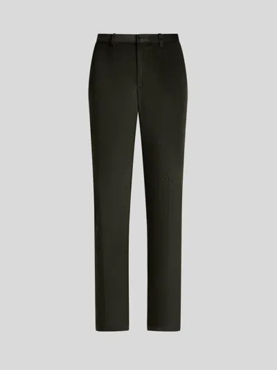 Etro Stretch Cotton Velvet Trousers In Multi