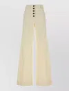 Etro Stretch Cotton Wide Leg Trousers Belt Loops In Neutral