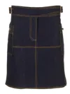 Etro Denim Miniskirt With Slits And Pockets In Blue