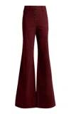 Etro Stretch High-rise Flared Jeans In Burgundy