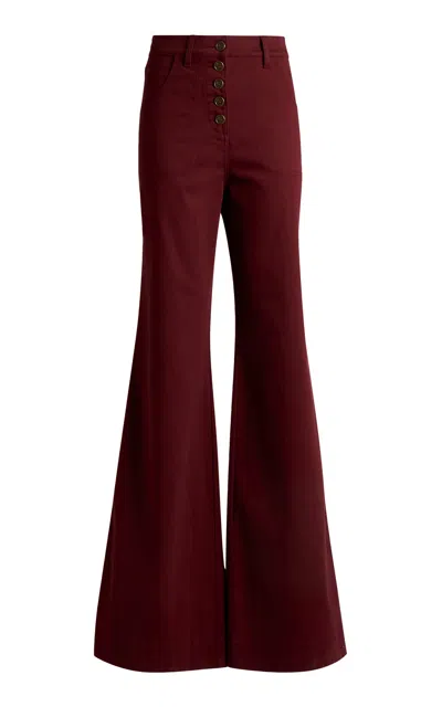 Etro Stretch High-rise Flared Jeans In Burgundy