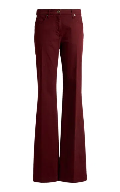 Etro Stretch High-rise Flared Jeans In Burgundy
