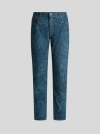 Etro Jacquard Straight Jeans In Light Blue