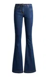 Etro Stretch Low-rise Flared Jeans In Dark Wash