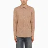 Etro Man Shirt Sand Size 17 Cotton