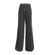 Etro Wide Leg Jeans With Belt Loops And Contrast Stitching In Gray
