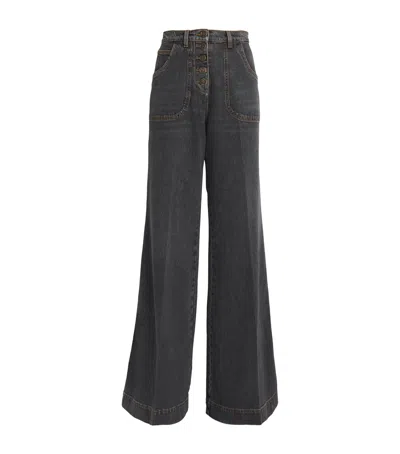 Etro Stretch Wide-leg Jeans In Black