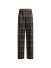 Etro Grey Check-pattern Stretch Wool Trousers In Gray