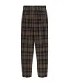 Etro Grey Check-pattern Stretch Wool Trousers In Brown