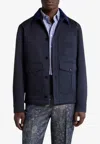 Etro Stretch Worker Jacket With Maxi Pockets In Multi