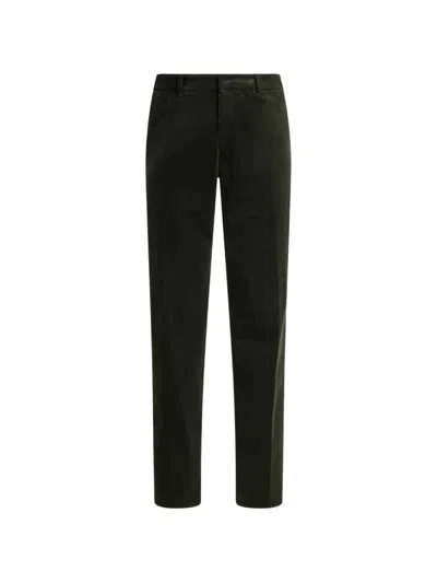Etro Stretch-cotton Corduroy Trousers In Green