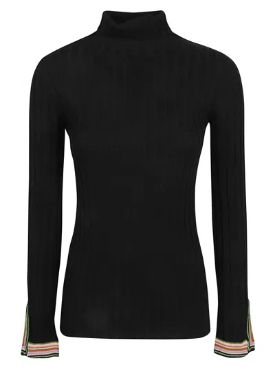 ETRO STRIPE CUFFS TURTLENECK PULLOVER
