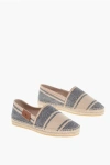 Etro Beige Blue Stripe Detailing Slip-on Shoes
